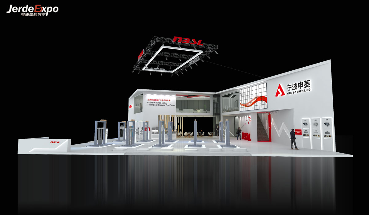 700㎡電梯展臺展會設(shè)計(jì)效果圖